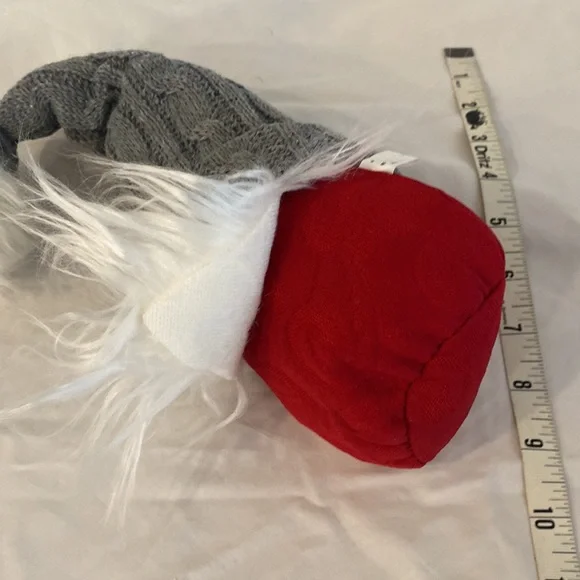 🎉Nordic Gnome Doll Bean Bag Pom Button Nose Gray Knit Hat Valentine’s Party 12" - Picture 12 of 12